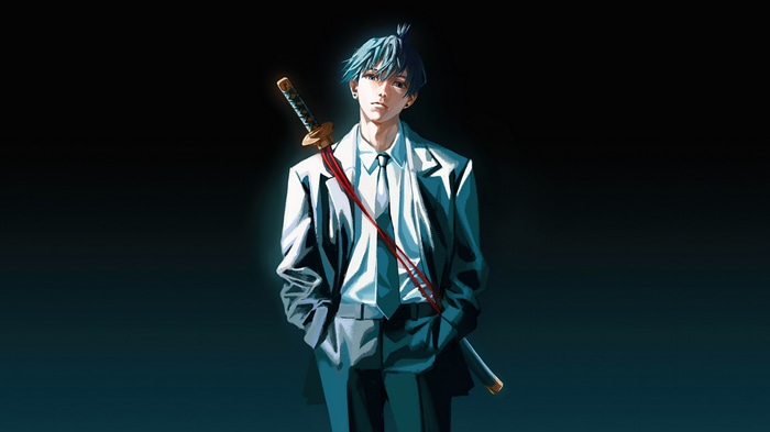 Aki Hayakawa with a sword from Chainsaw Man 4K
