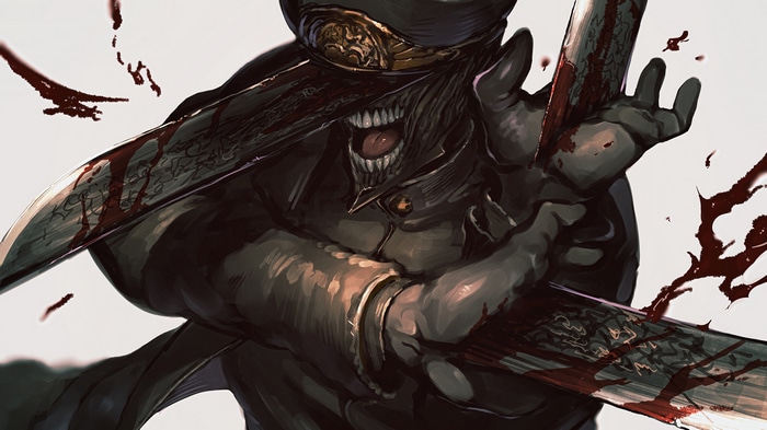 Chainsaw Man with Bloody Katanas