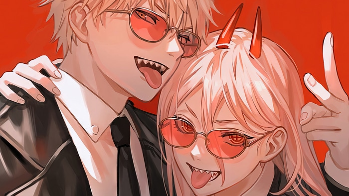 Denji and Power from Chainsaw Man in 4K