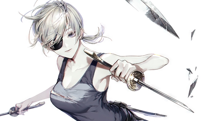 Quanxi from Chainsaw Man with swords