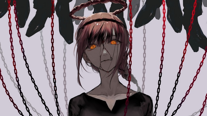 Makima from Chainsaw Man with chains