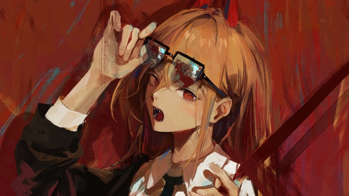 Power from Chainsaw Man with glasses