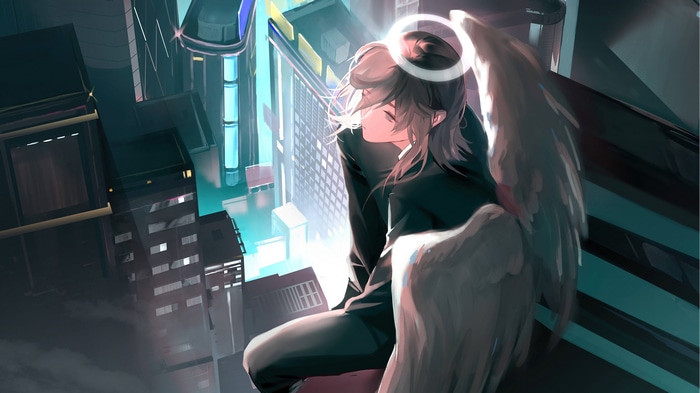 Angel Devil in a Cityscape 4K