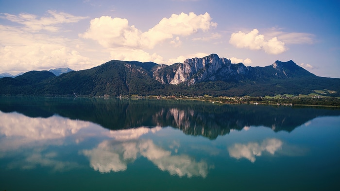 Lake and Mountains Scenery in Austria 4K