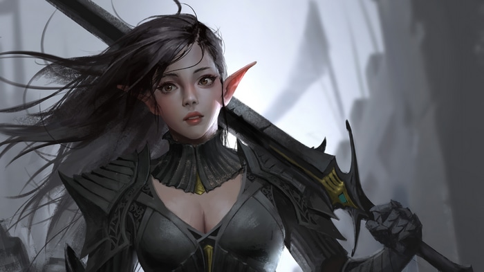 Elf Warrior with Sword 4K