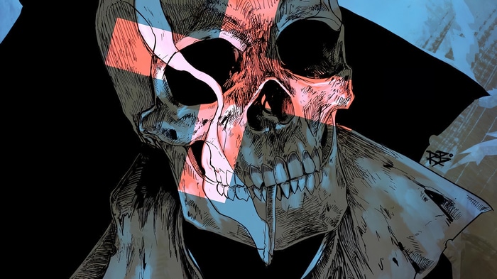 Skull with Red and Blue Overlay