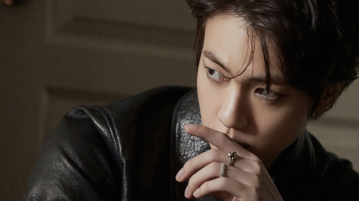 Kim Seok-jin in Black Leather Jacket 4K