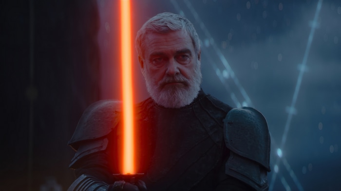 Baylan Skoll with a red lightsaber in 4K