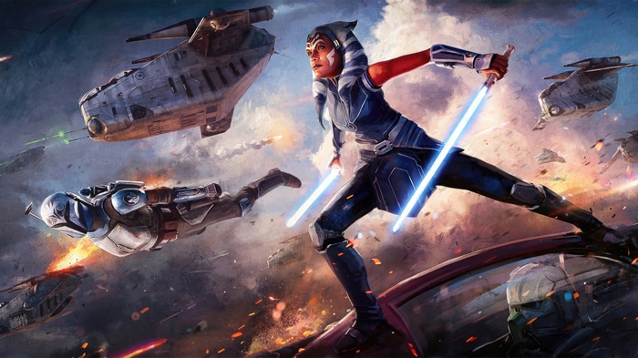 Ahsoka Tano and Mandalorian in Star Wars Battle 4K