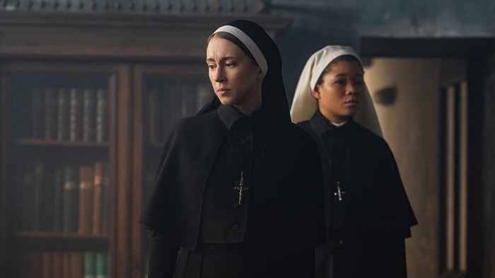 Irene Palmer and Storm Reid in The Nun 2 4K
