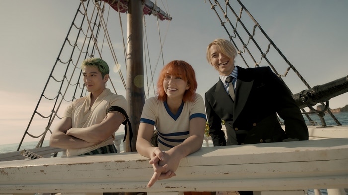 One Piece Live Action: Nami, Sanji, and Zoro on a Ship 4K