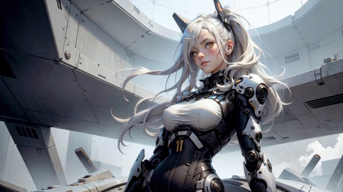 Anime Girl in Sci-Fi Armor 4K