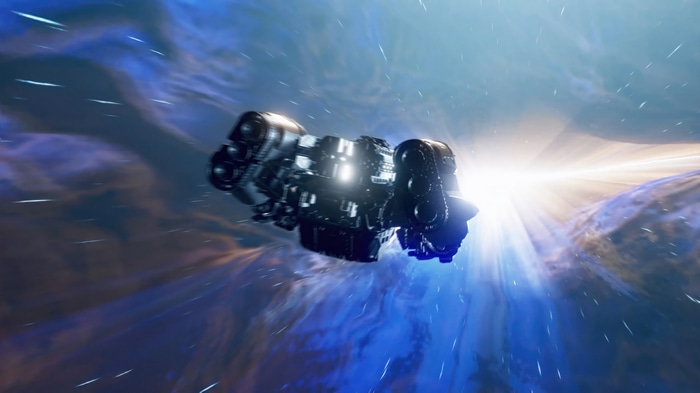 Starfield Spaceship in Nebula 4K
