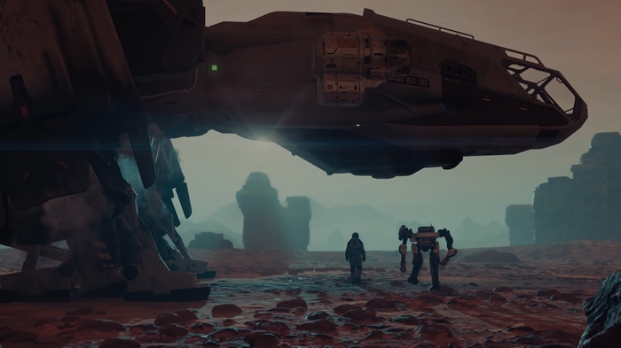 Starfield Spaceship on Alien Planet 4K