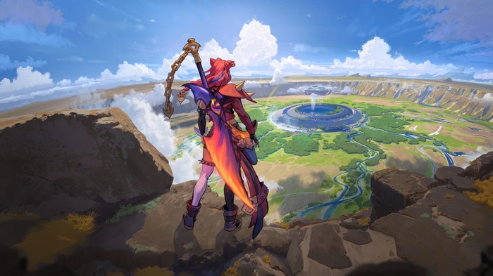 Soul Fighter Samira overlooking a circular city
