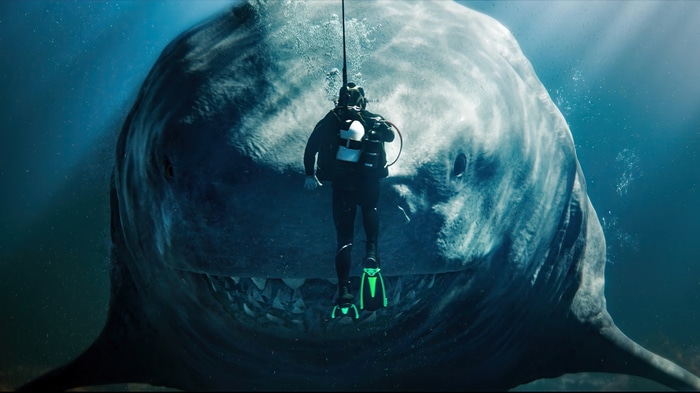Meg 2: The Trench Megalodon Shark 4K