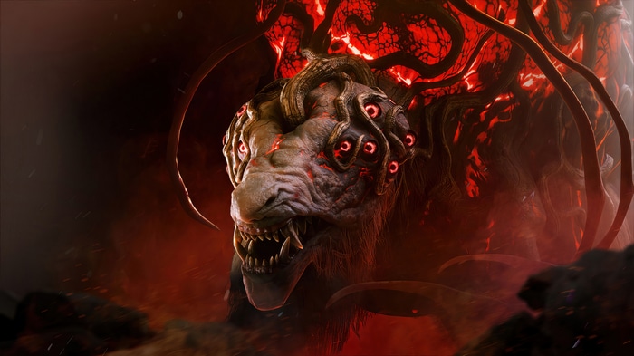 Remnant II Monster with multiple eyes and horns