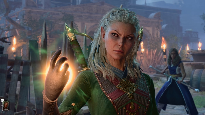 Elf casting a spell in a fantasy setting