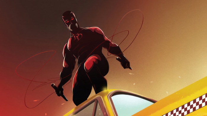 Daredevil on a Yellow Taxi 4K