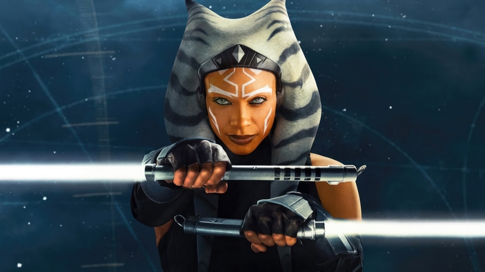 Ahsoka Tano with two lightsabers in Star Wars 4K