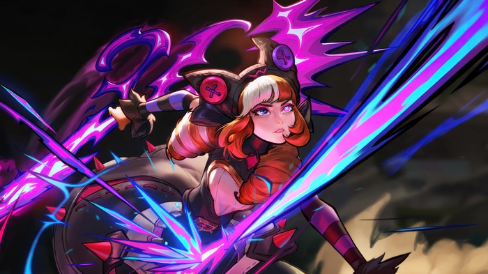 Soul Fighter Gwen with Purple Energy Blades 4K