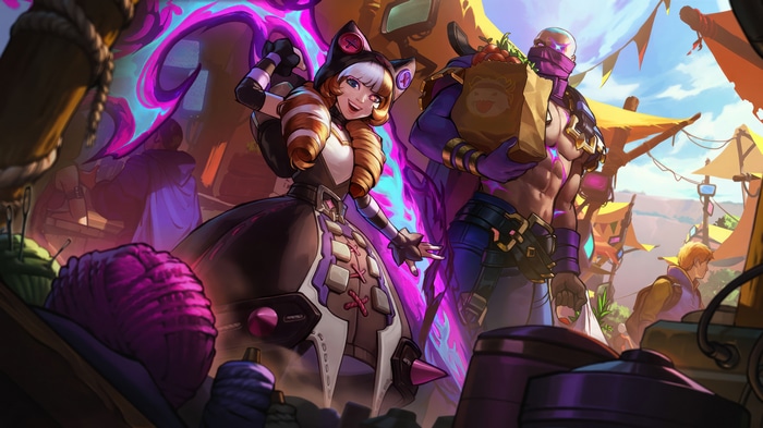 Soul Fighter Gwen and Pyke at a Market
