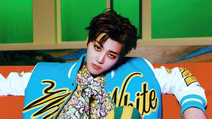 NCT DREAM Jaemin in a blue jacket