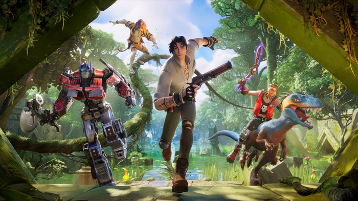 Fortnite characters in a jungle setting