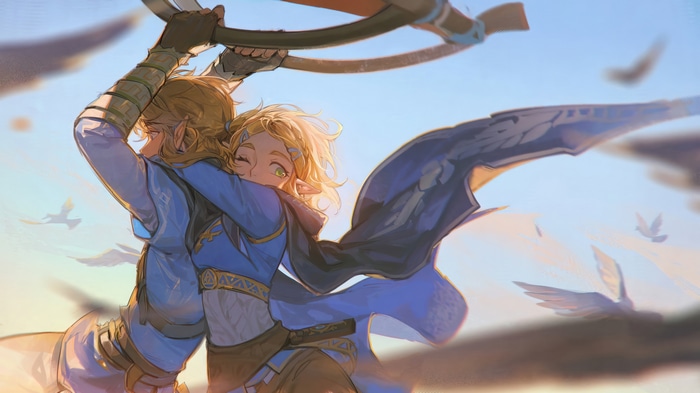 Link and Zelda in The Legend of Zelda: Tears of the Kingdom 4K