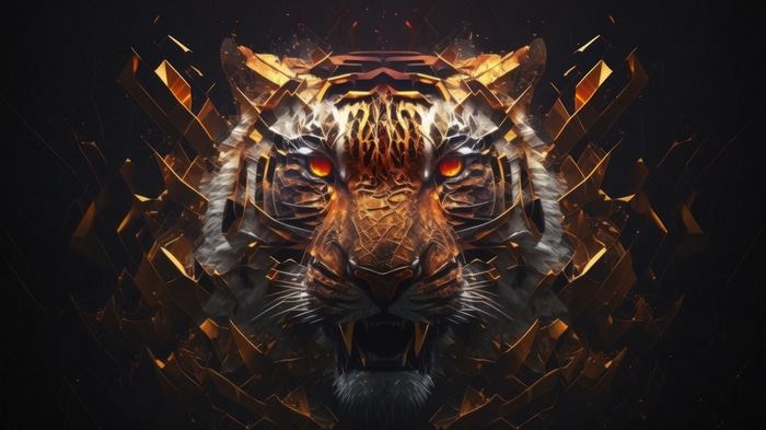 Digital Art Tiger Roar 4K