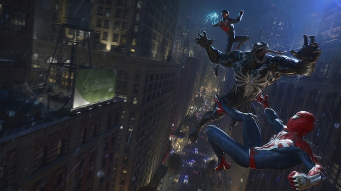Spider-Man, Miles Morales, and Venom in 4K