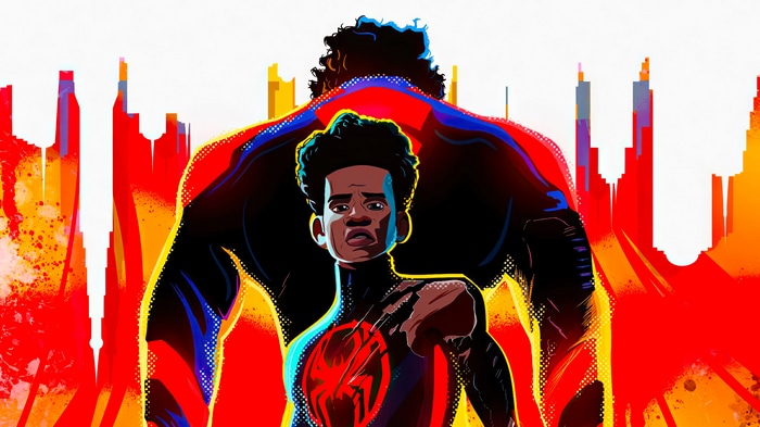 Miles Morales and Spider-Man 2099 in Spider-Man: Across the Spider-Verse 4K