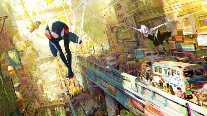 Miles Morales and Spider-Gwen in Spider-Man: Across the Spider-Verse 4K