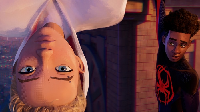 Spider-Gwen and Miles Morales in Spider-Man: Across the Spider-Verse 4K