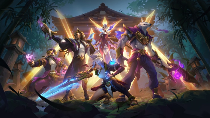 League of Legends characters in a Japanese-inspired setting 4K