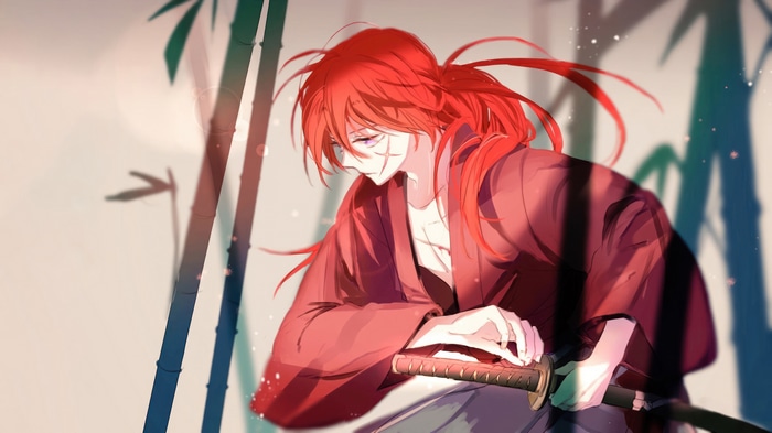 Kenshin Himura with a Katana in Bamboo