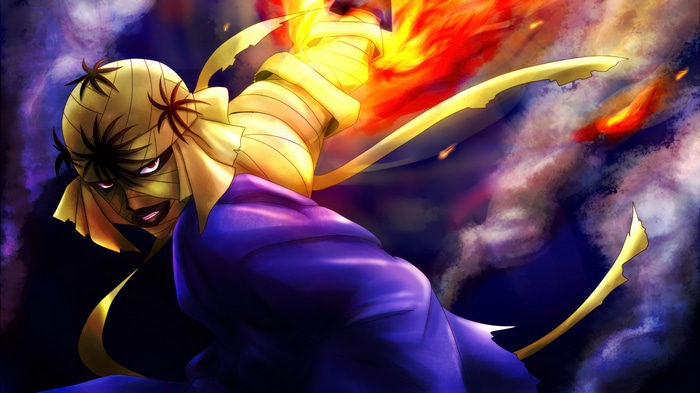 Makoto Shishio with Flames from Rurouni Kenshin 4K
