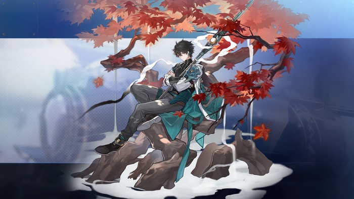 Dan Heng from Honkai Star Rail sitting on rocks