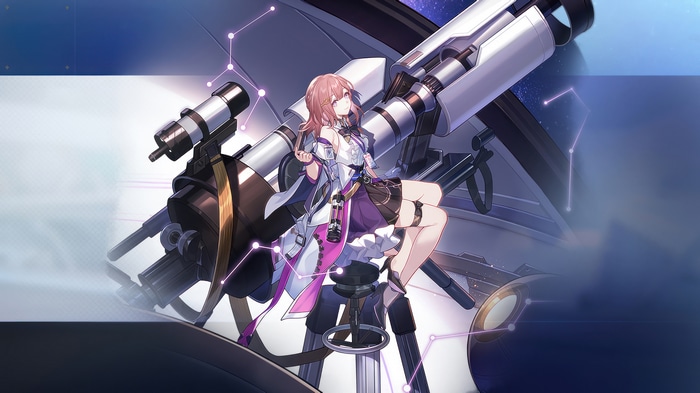 Asta from Honkai Star Rail with a telescope