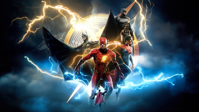 The Flash, Batman, Supergirl, and Superman in 4K