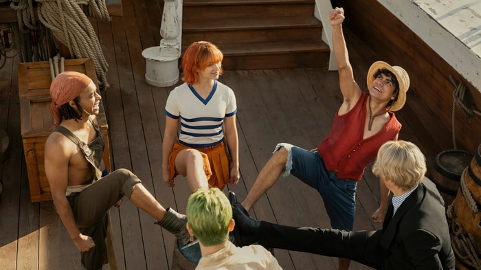 One Piece Straw Hat Pirates on a Ship Deck