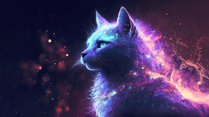 Cosmic Cat with Nebula Fur