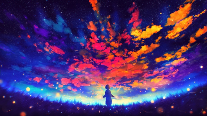 Colorful Sky Scenery Digital Art 4K