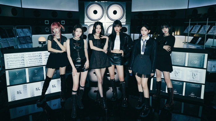 IVE members posing in a studio setting