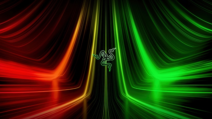 Razer logo with red and green light streaks