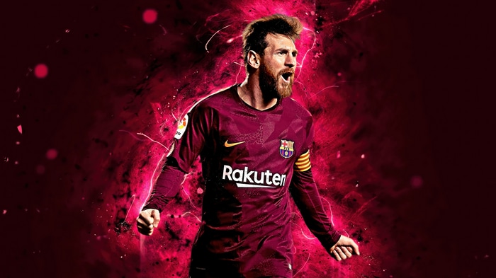 Lionel Messi in Barcelona Jersey 4K