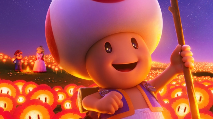 Toad, Mario, and Princess Peach in The Super Mario Bros. Movie 4K