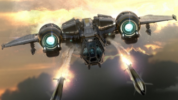 Star Citizen Fighter Ship Firing Missiles