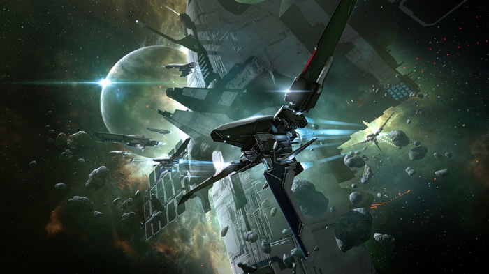 EVE Online 4K space battle scene