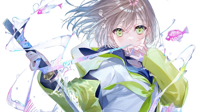 Anime Girl with Katana and Water